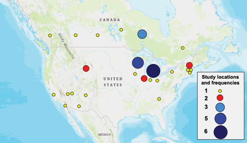 Map of firewood studies research locations